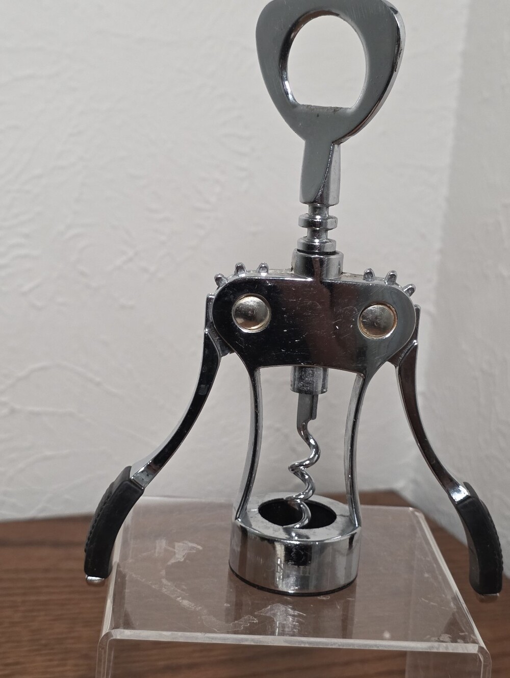 Oneida® Premium Chrome Plated Wing Corkscrew with Soft Touch Grips /Bottle Open